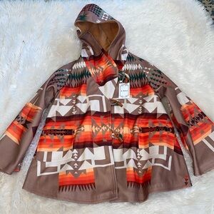Faux Pendleton looking jacket 100% polyester size large new with tags